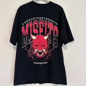 Corrupted Strength Protected the Mask Misfits Short Sleeve T-shirt, Sz Medium